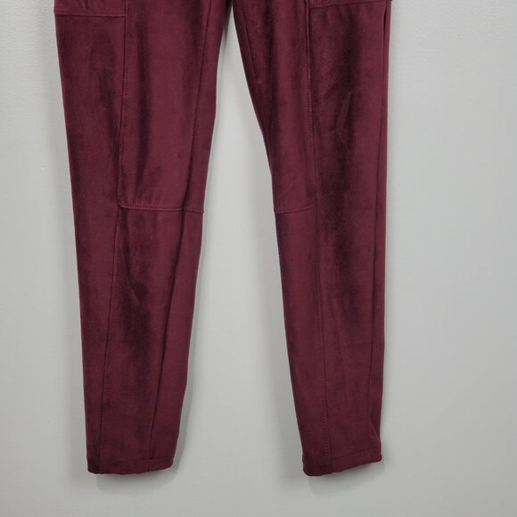 Worthington Maroon Berry Soft Brushed Faux Suede Leggings NEW NWT Size S - Picture 6 of 15